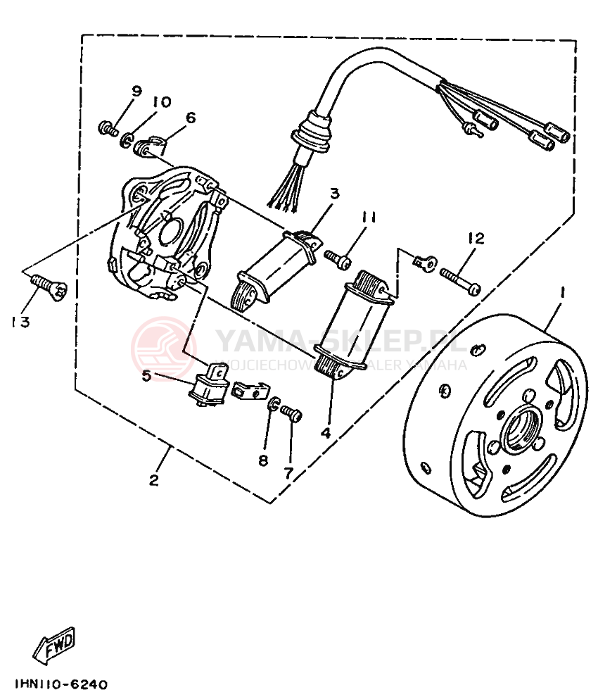 Schemat "prądnica" do Yamaha YF60