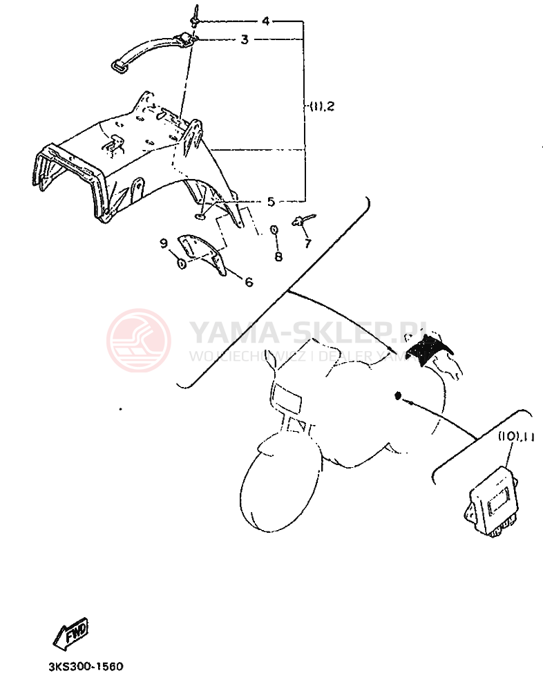 Schemat "alternator" do Yamaha FZ750 GENESIS
