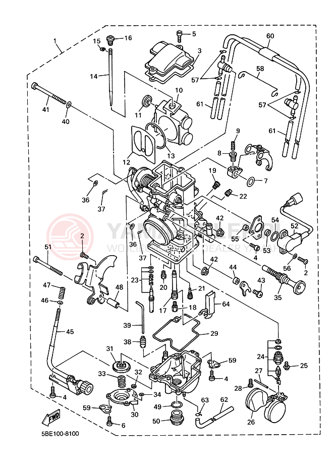 Schemat "Gaźnik" do Yamaha YZ400F