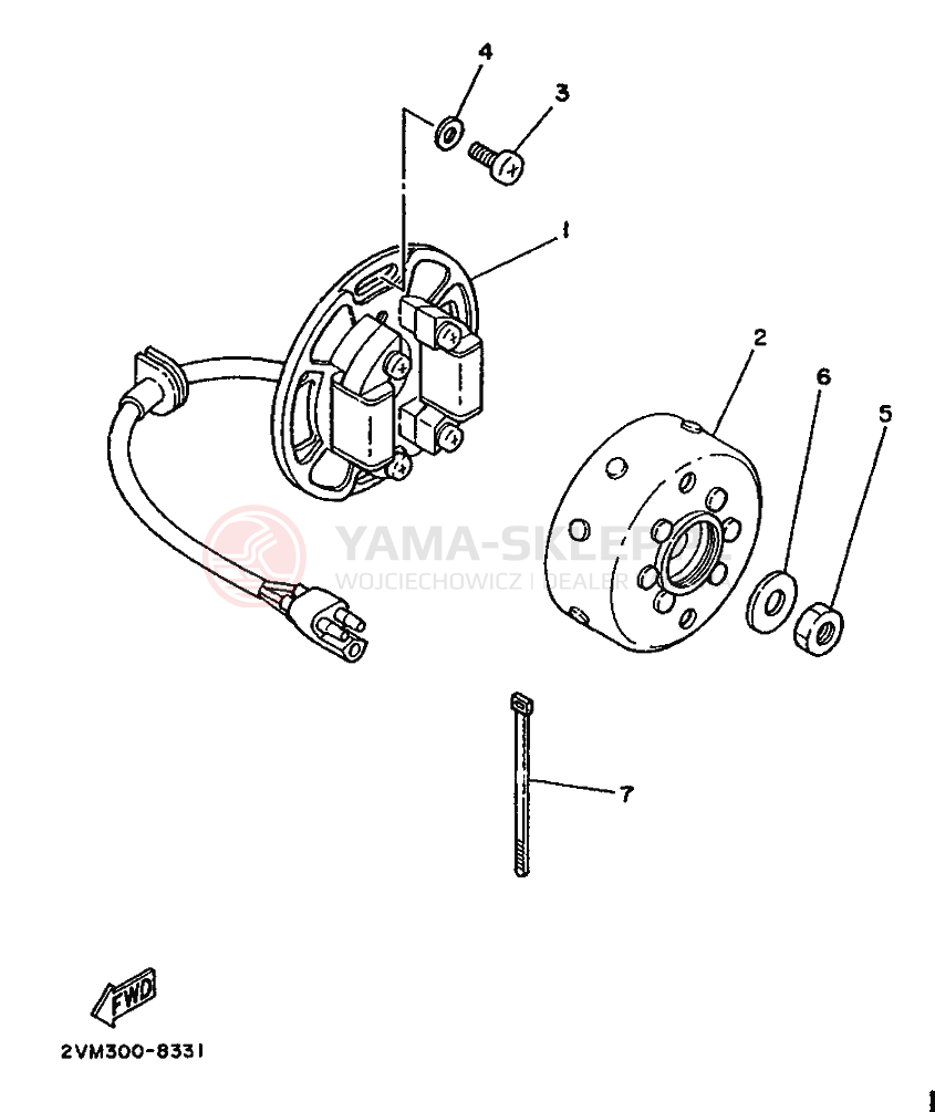Schemat "prądnica" do Yamaha YZ250
