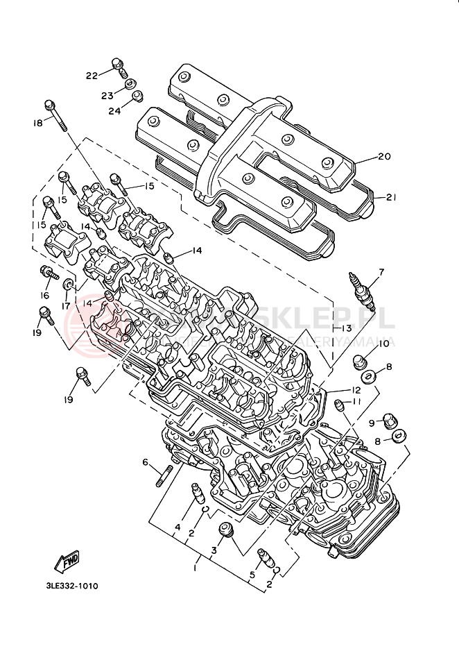 Schemat "głowica" do Yamaha YZF1000R THUNDERACE