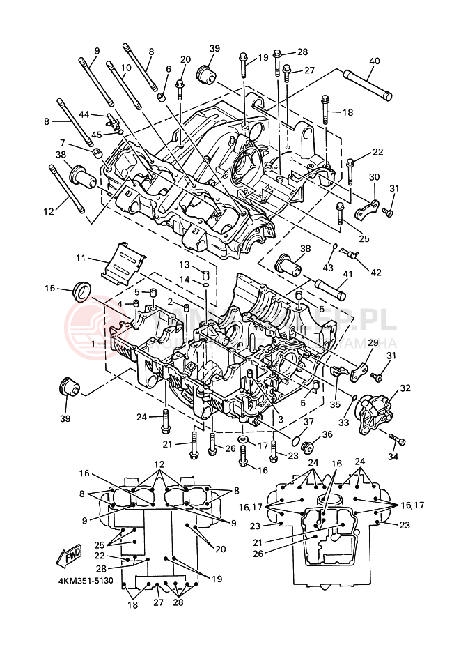 Schemat "Obudowa silnika" do Yamaha XJ900S DIVERSION