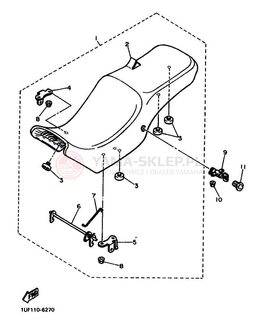 Schemat "siedzenie" do Yamaha FZX750