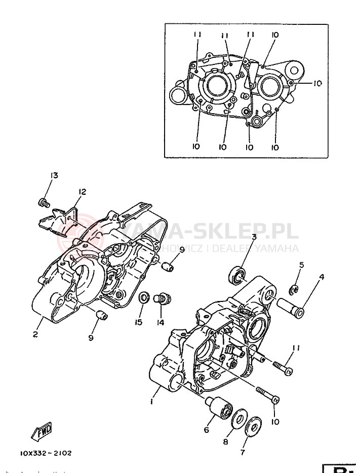 Schemat "Pokrywa silnika" do Yamaha RD75LC