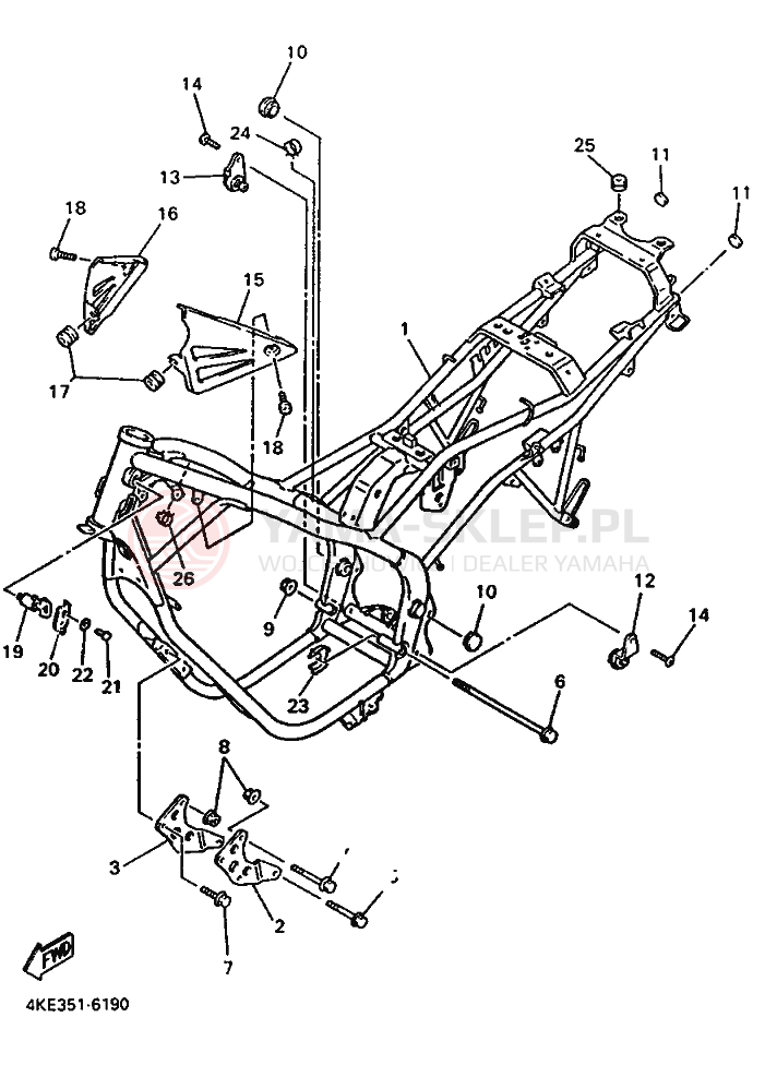 Schemat "rama" do Yamaha XJ600N