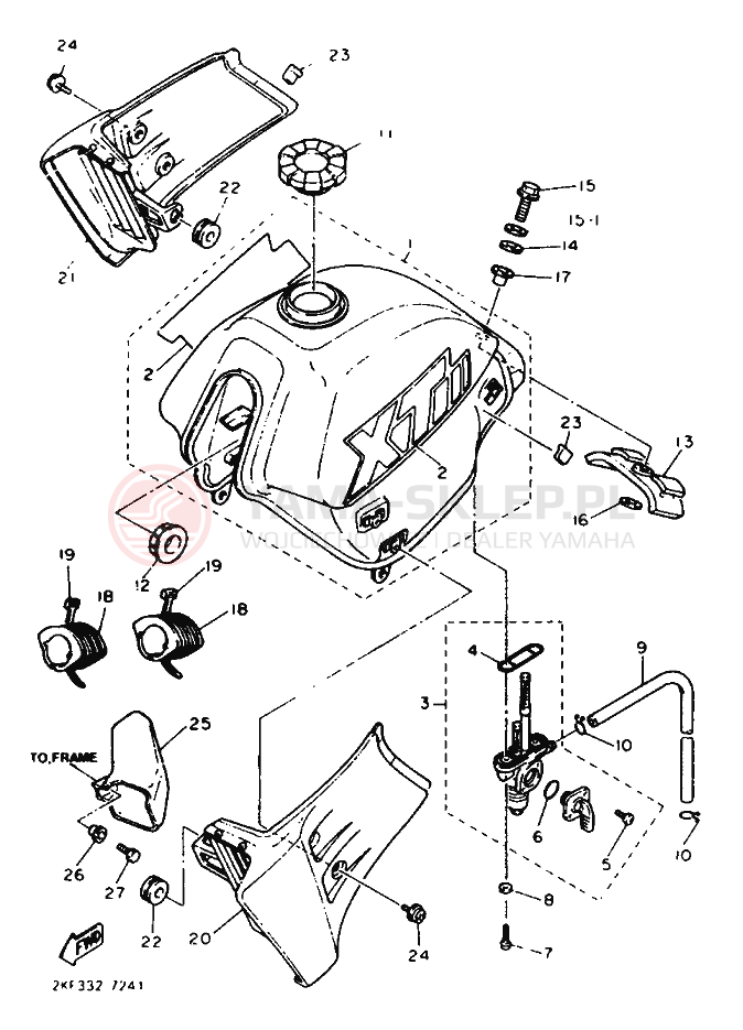 Schemat "zbiornik paliwa" do Yamaha XT600