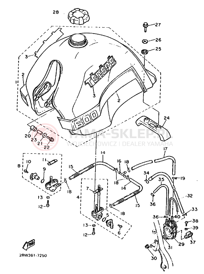 Schemat "zbiornik paliwa" do Yamaha XT600Z