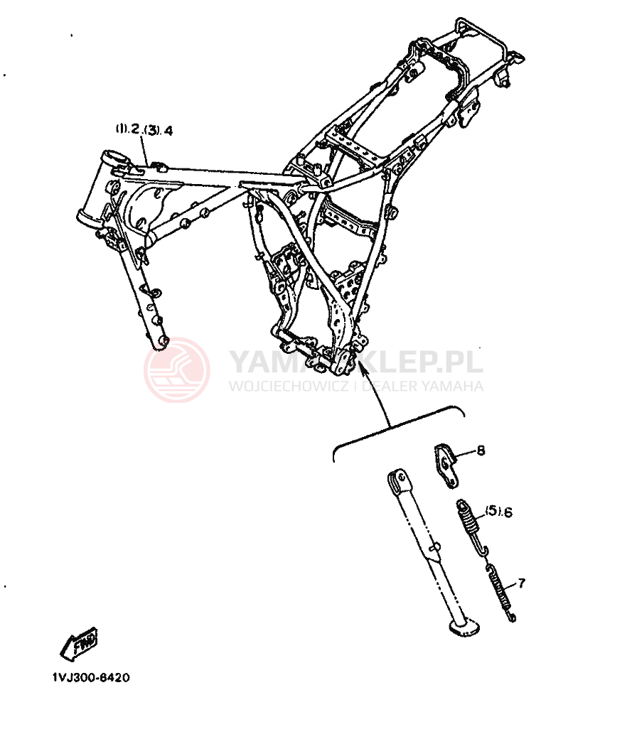 Schemat "Zawieszenie przód" do Yamaha XT600Z