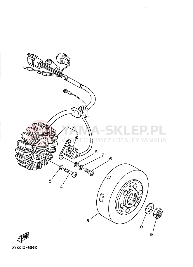 Schemat "prądnica" do Yamaha TDR250