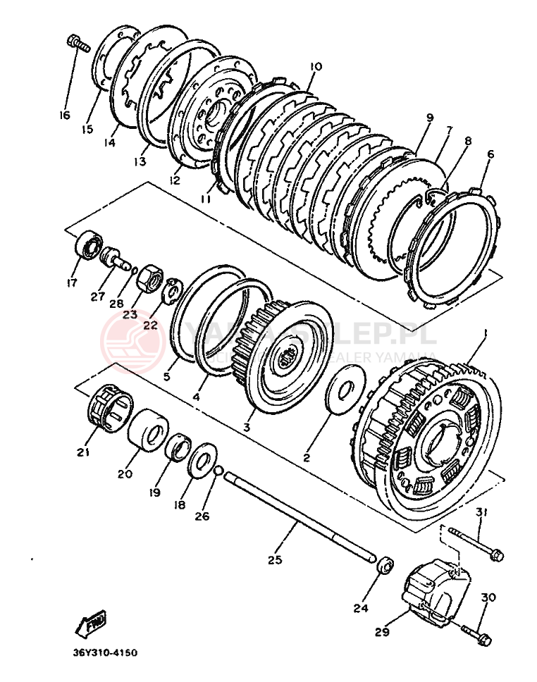 Schemat "sprzęgło" do Yamaha FJ1200