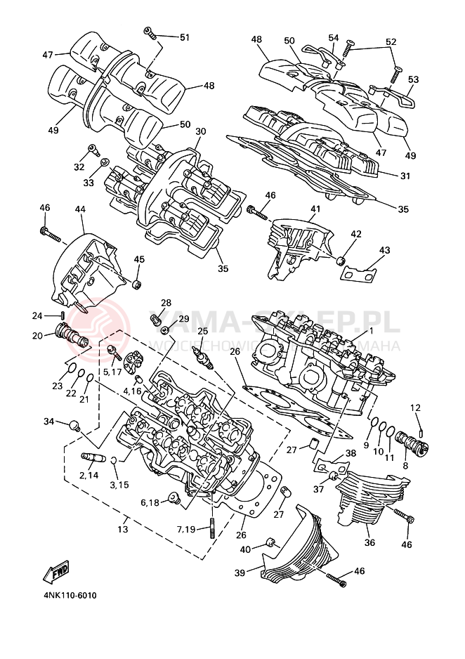 Schemat "głowica" do Yamaha XVZ1300A ROYALSTAR