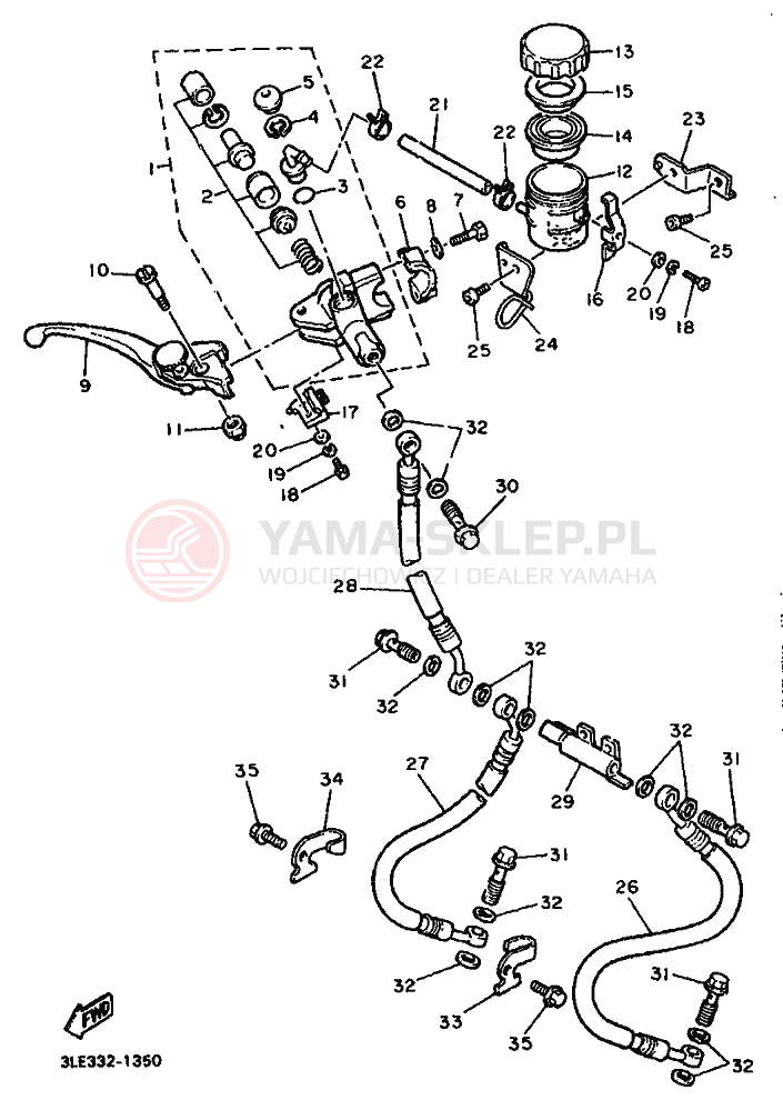 Schemat "Pompa hamulcowa przednia" do Yamaha FZR1000