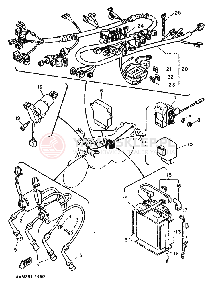 Schemat "układ elektryczny" do Yamaha FZX750
