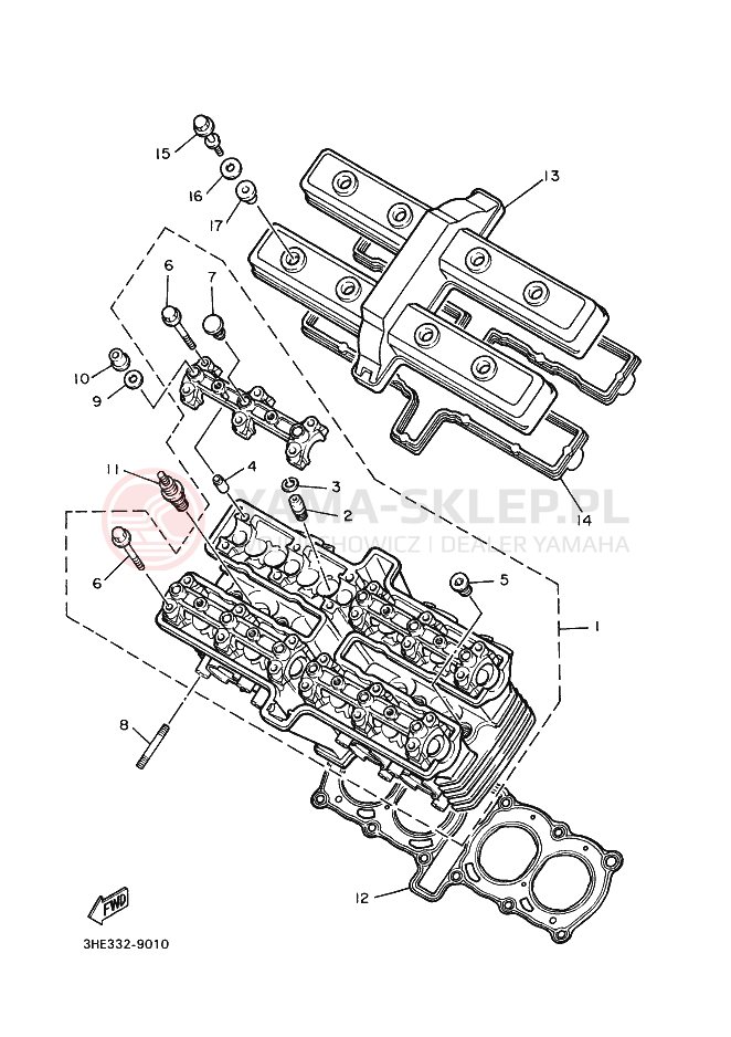 Schemat "głowica" do Yamaha FZR600 GENESIS