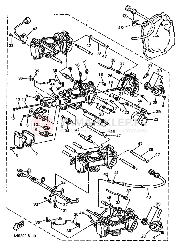 Schemat "Gaźnik" do Yamaha YZF750SP