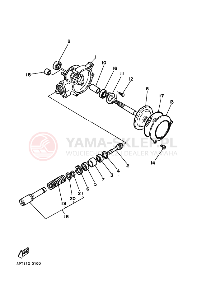 Schemat "Wał napędowy" do Yamaha PW50