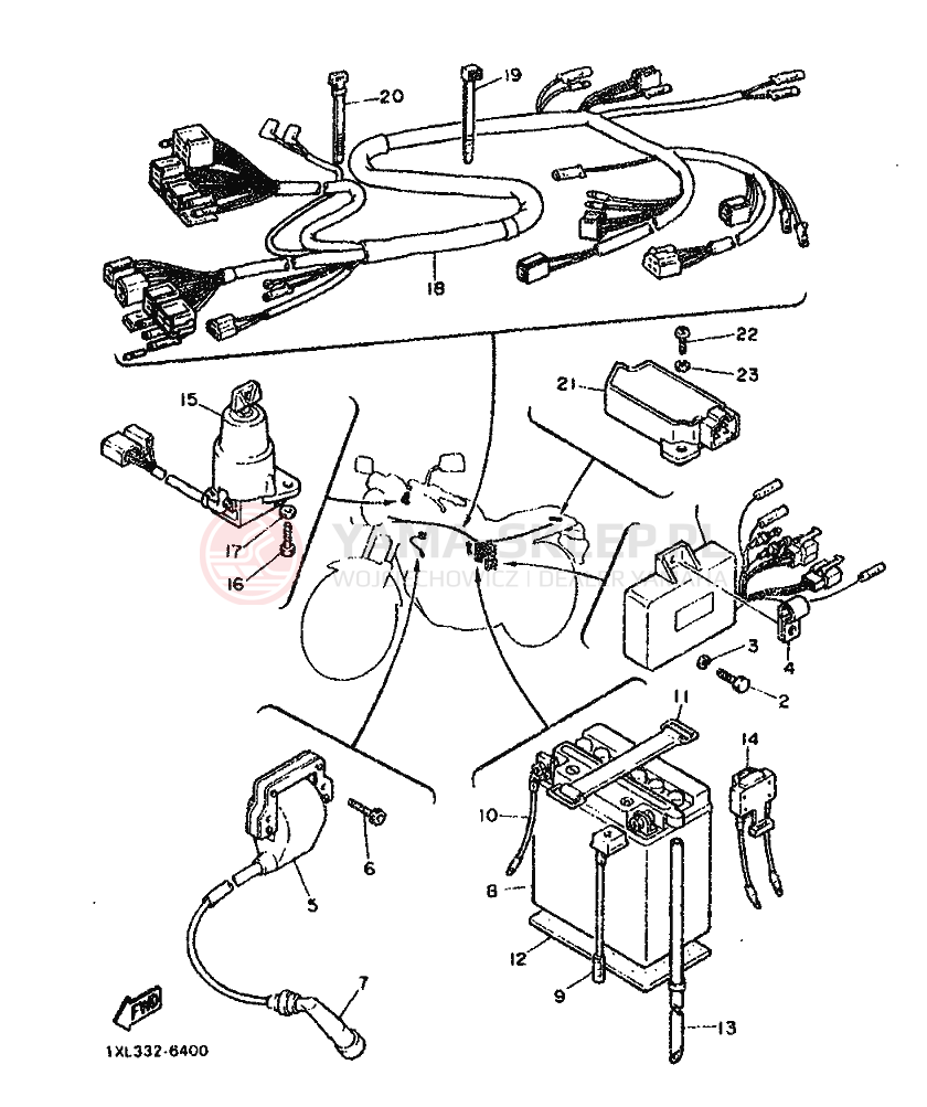 Schemat "układ elektryczny" do Yamaha SRX600