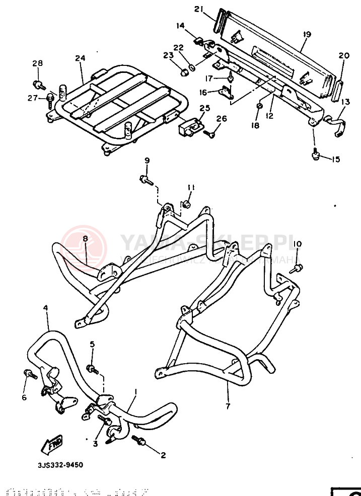 Schemat "osłona / stelaż" do Yamaha XVZ13TD VENTURE ROYAL