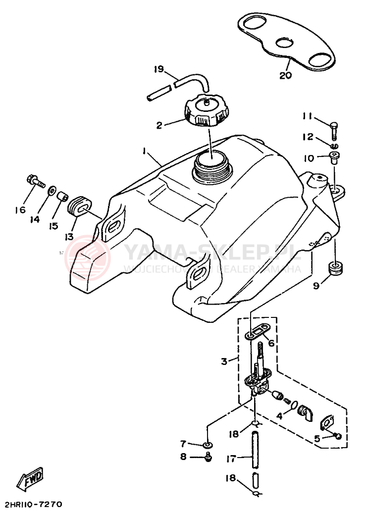 Schemat "zbiornik paliwa" do Yamaha BIG BEAR 350