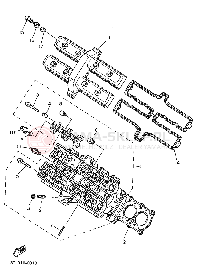 Schemat "głowica" do Yamaha FZR400RR