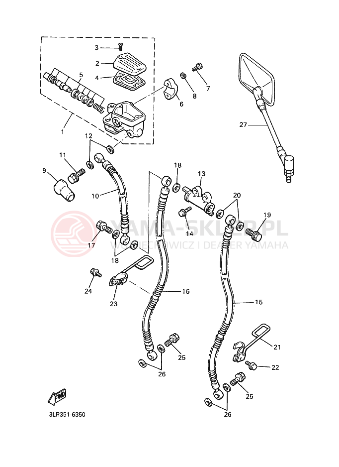 Schemat "Pompa hamulcowa przednia" do Yamaha VMX12 VMAX