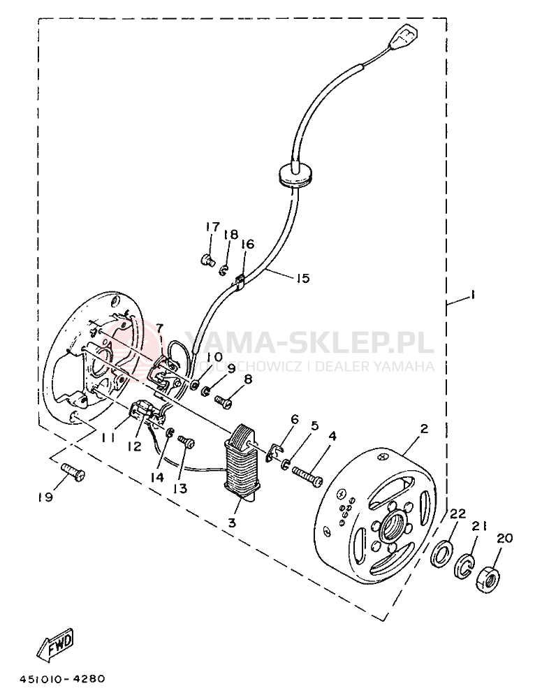 Schemat "prądnica" do Yamaha TY80B (SUPPLEMENT -