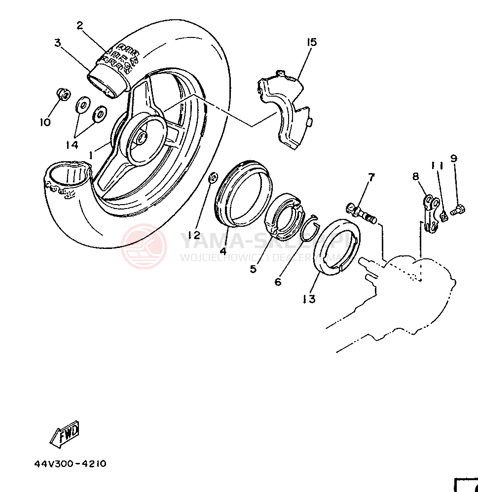 Schemat "Koło tył" do Yamaha PW50S