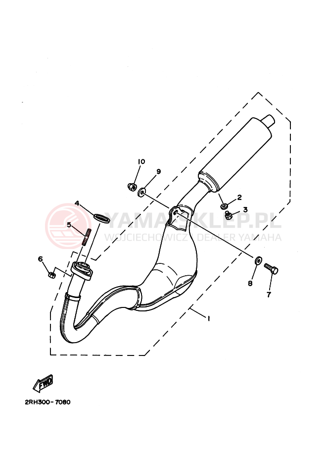 Schemat "Wydech końcowy" do Yamaha TZR125