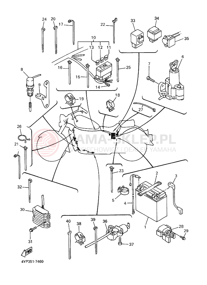 Schemat "układ elektryczny" do Yamaha XVZ1300A ROYALSTAR