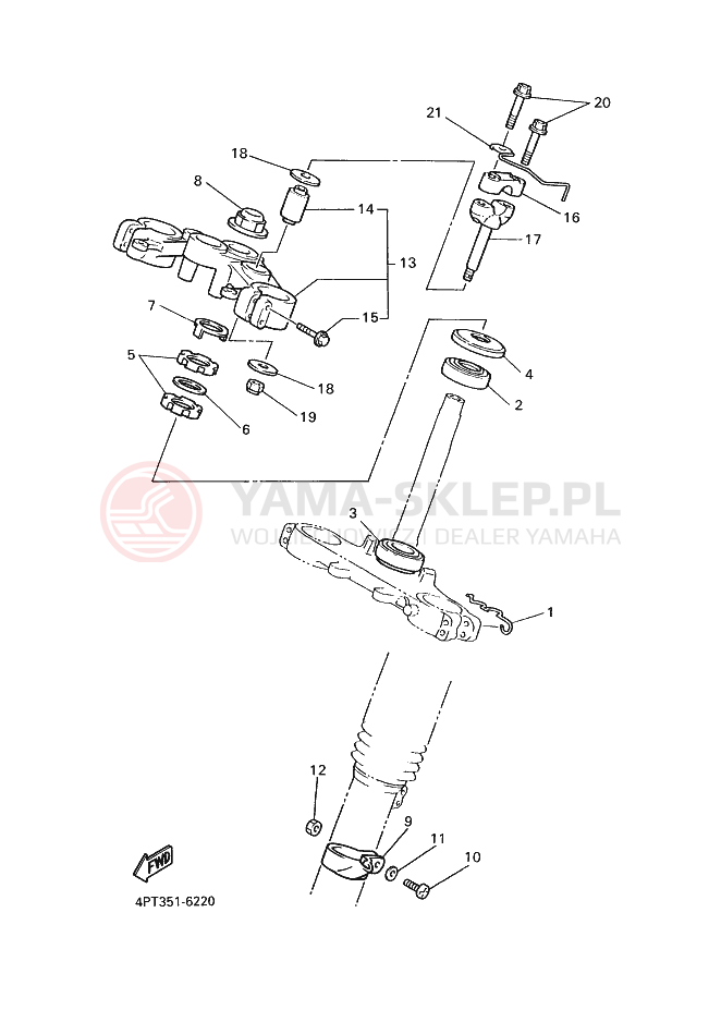 Schemat "Półki zawieszenia" do Yamaha XT600E