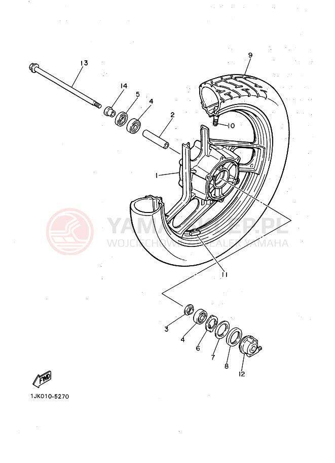 Schemat "Koło przód" do Yamaha SRX600