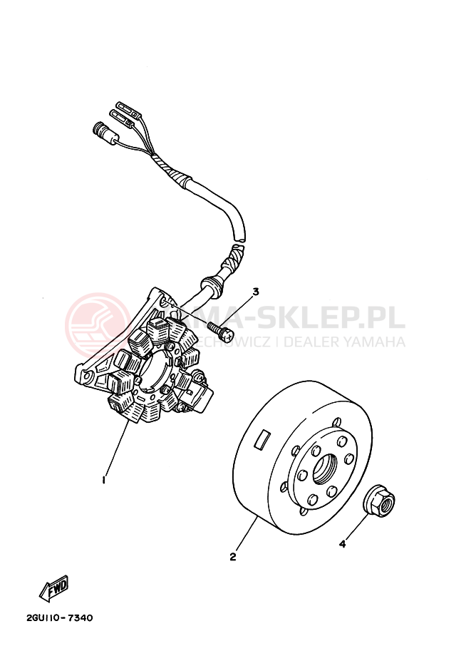 Schemat "prądnica" do Yamaha YFZ350