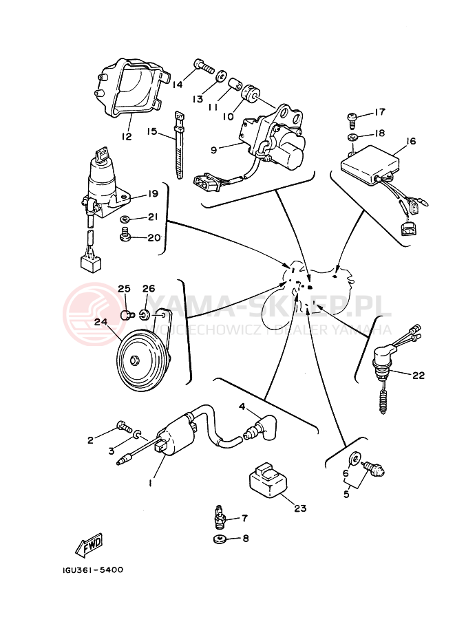 Schemat "układ elektryczny" do Yamaha RD125LC