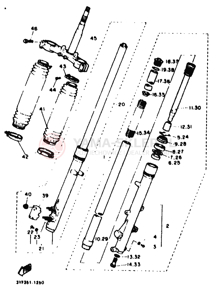 Schemat "Amortyzatory przód" do Yamaha XTZ660