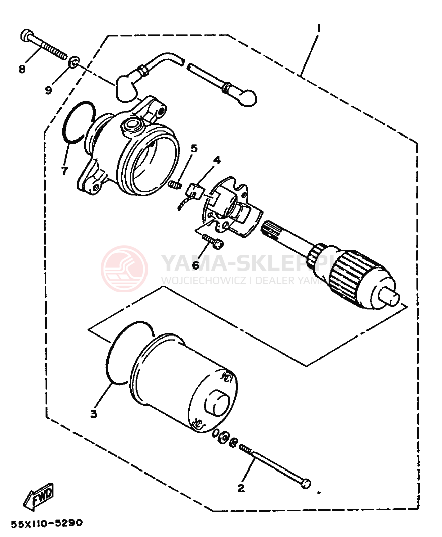Schemat "rozrusznik" do Yamaha YFM80T