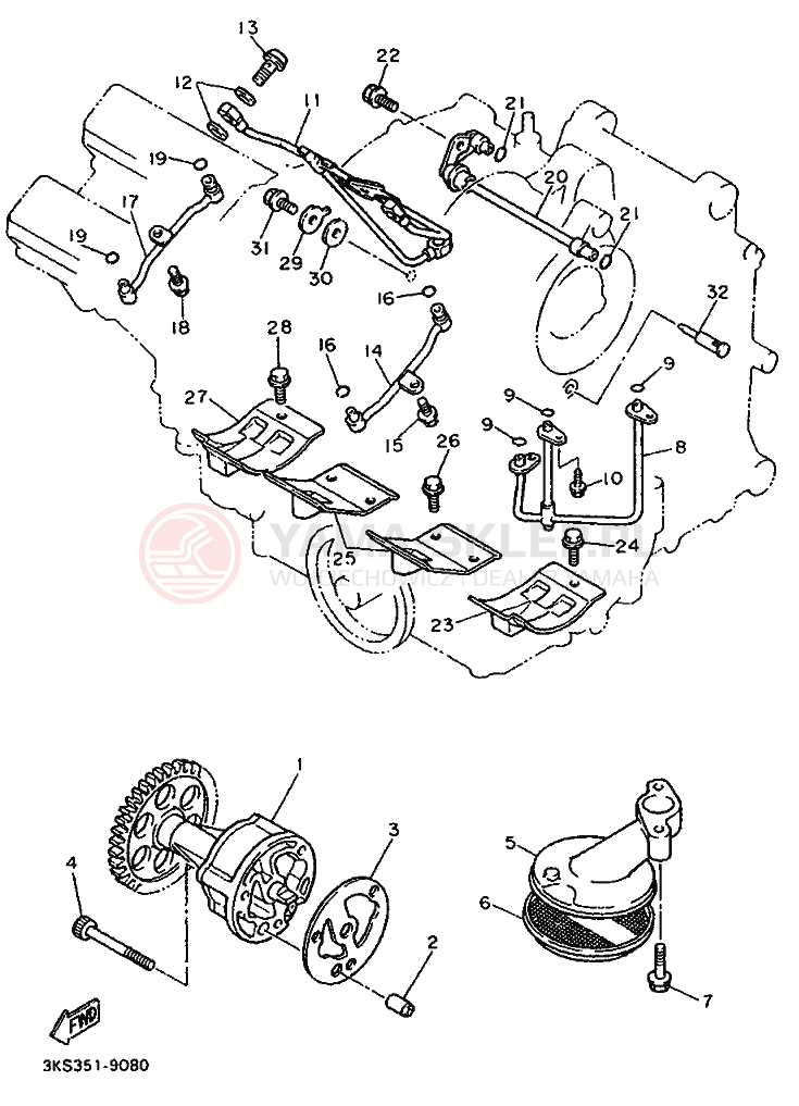 Schemat "Pompa olejowa" do Yamaha FZ750 GENESIS