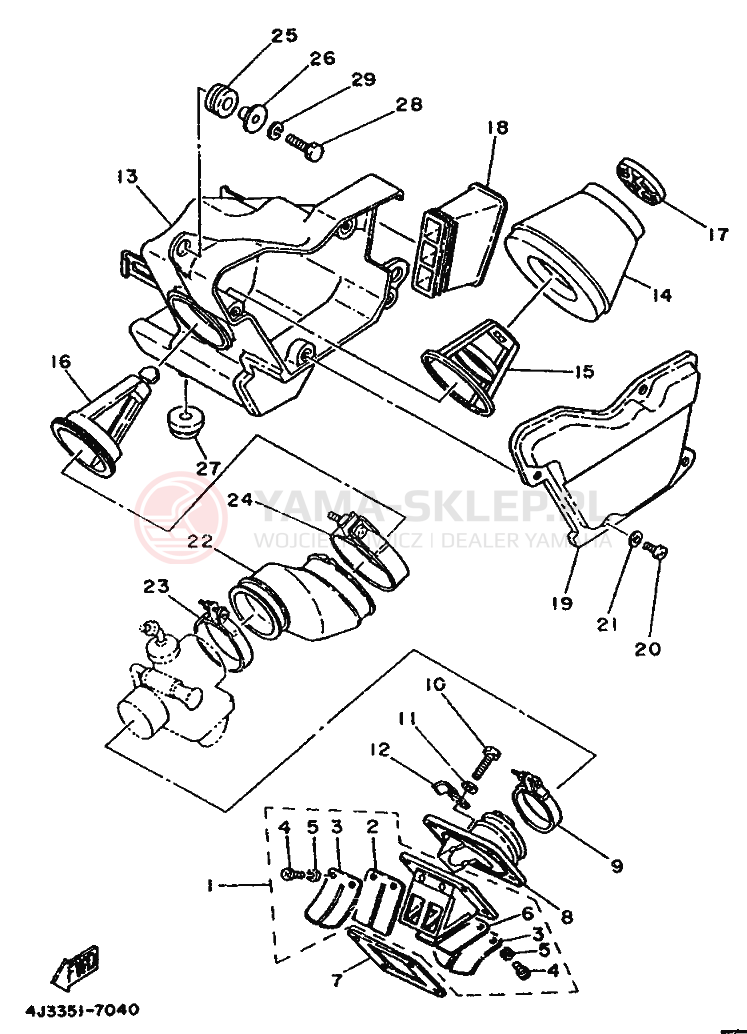 Schemat "Wtrysk paliwa" do Yamaha DT125-MX