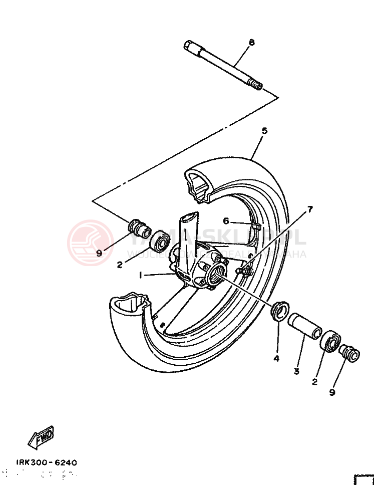 Schemat "Koło przód" do Yamaha TZ250