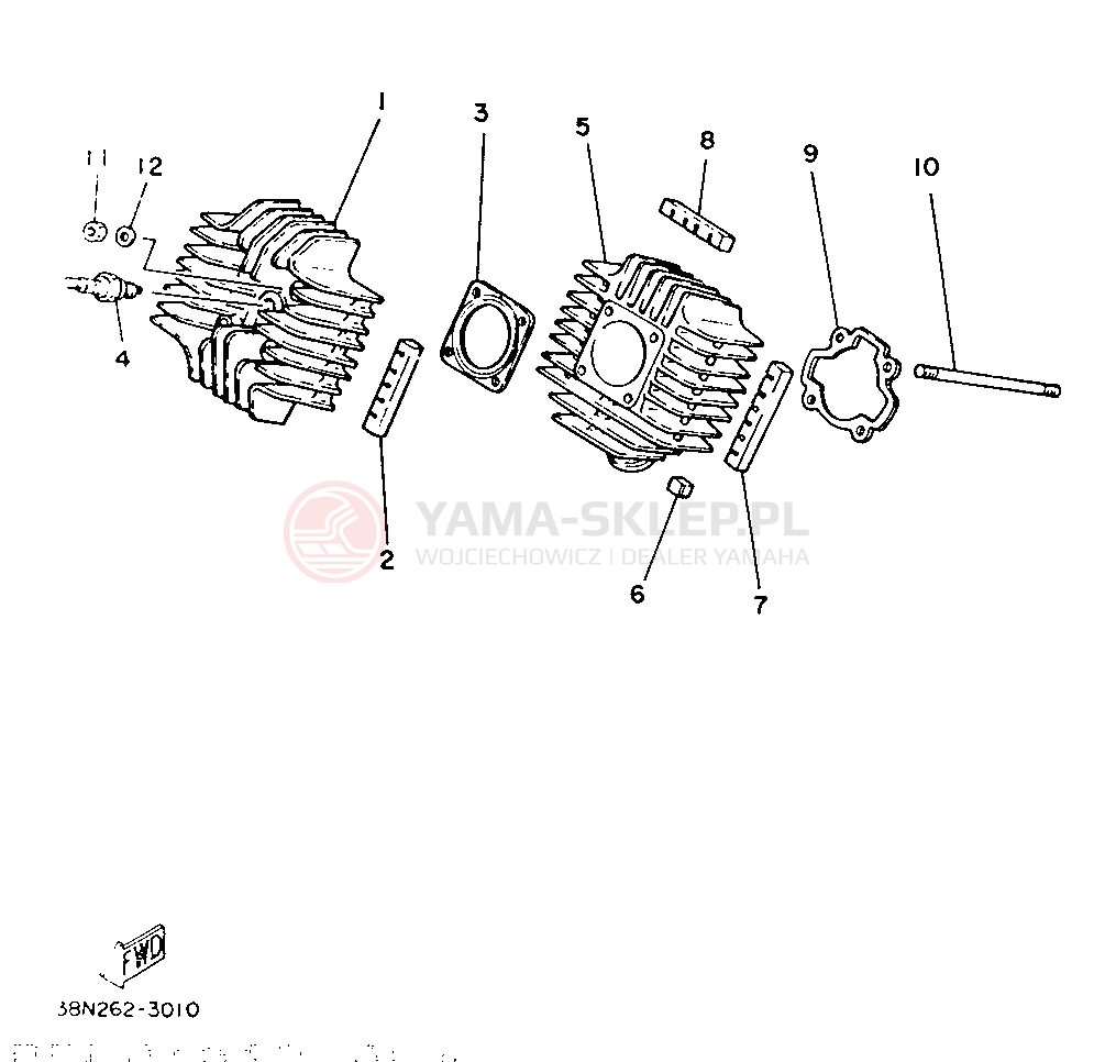 Schemat "cylinder" do Yamaha YB100