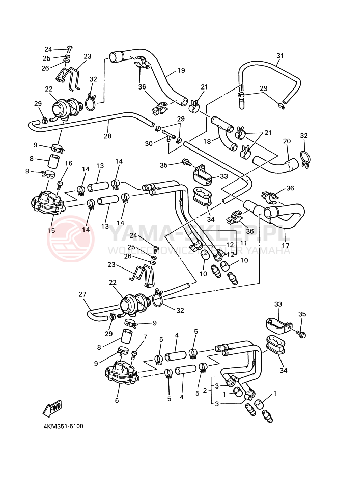 Schemat "System odbioru powietrza" do Yamaha XJ900S DIVERSION