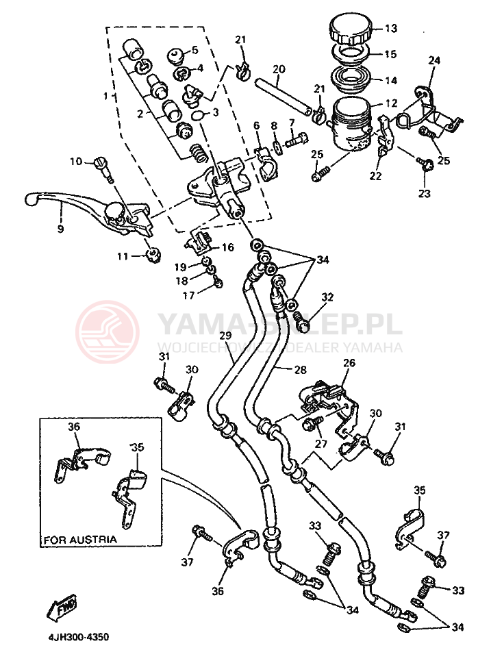 Schemat "Pompa hamulcowa przednia" do Yamaha FZR600R