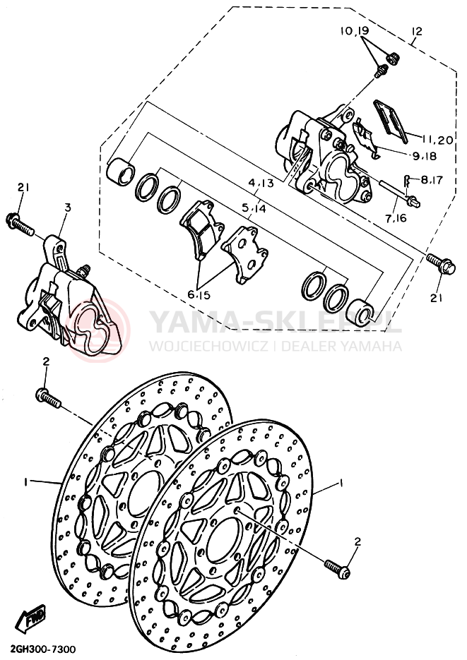 Schemat "Koło przód" do Yamaha FJ1200