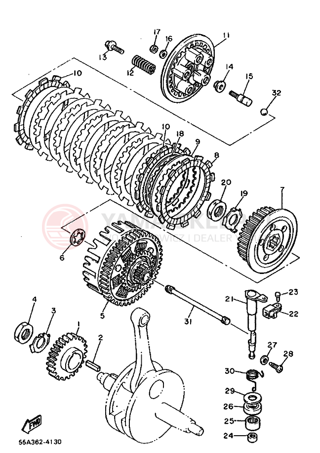 Schemat "sprzęgło" do Yamaha XT500L