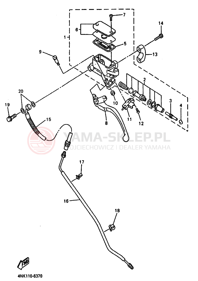Schemat "Pompa hamulcowa przednia" do Yamaha XVZ13A ROYAL STAR