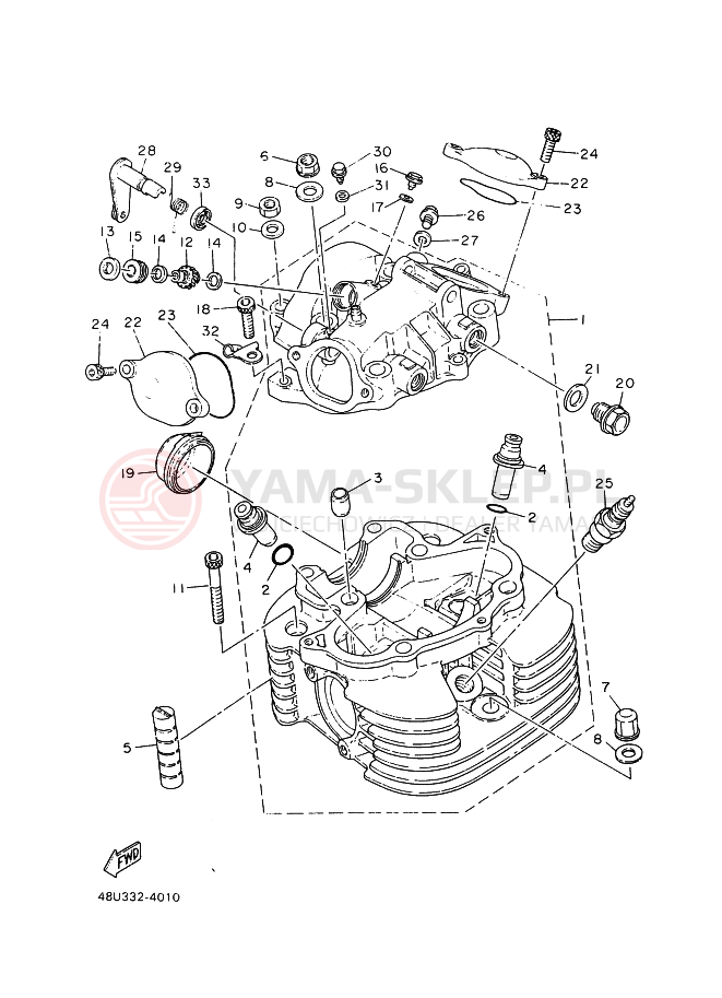 Schemat "głowica" do Yamaha SR400 SR400C