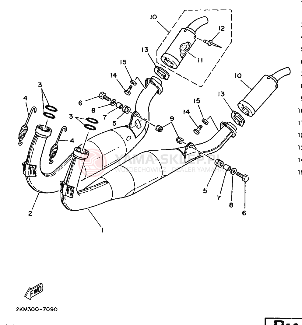 Schemat "Wydech końcowy" do Yamaha TZ250