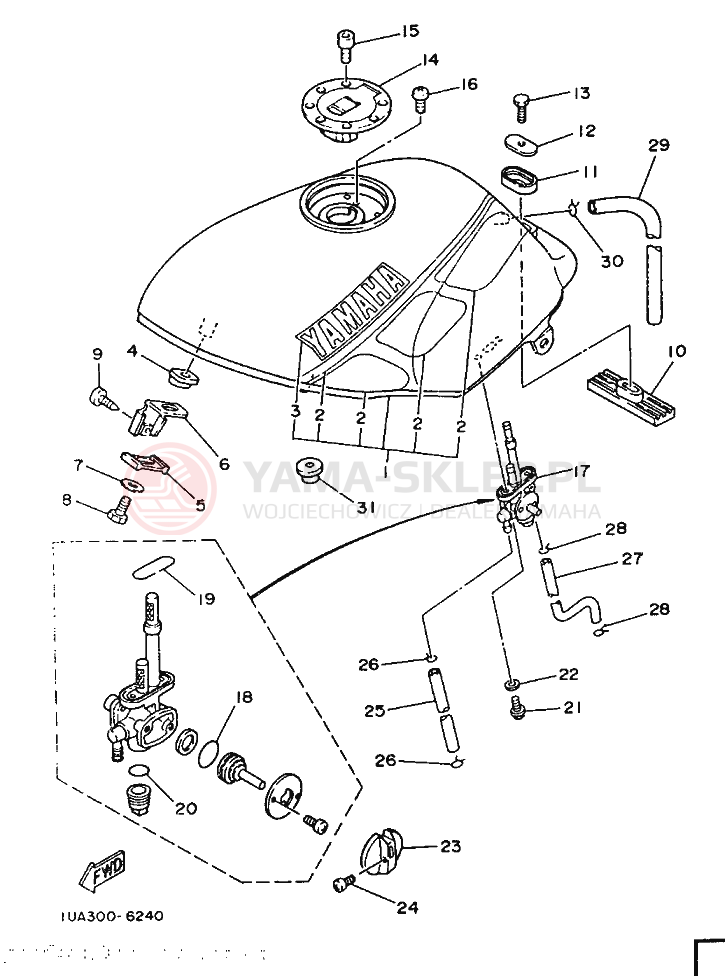Schemat "zbiornik paliwa" do Yamaha RD350LC