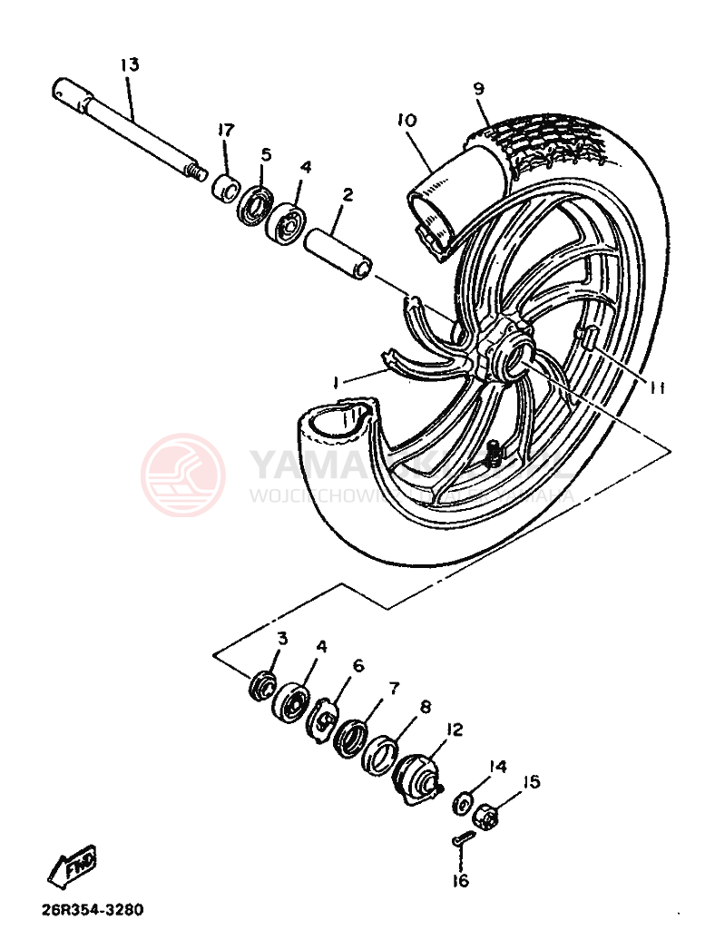 Schemat "Koło przód" do Yamaha VIRAGO