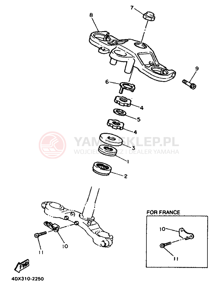 Schemat "Półki zawieszenia" do Yamaha FZR400RR