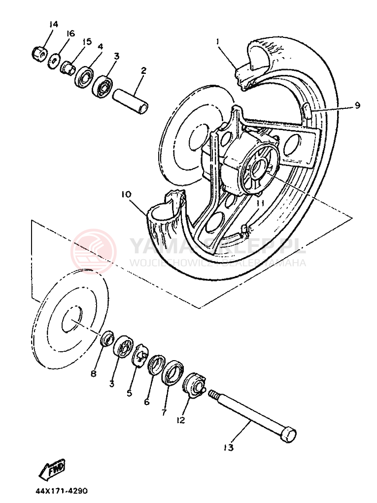 Schemat "Koło przód" do Yamaha XJ900